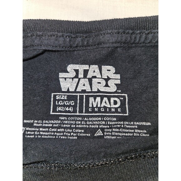Star‎ Wars Baby Yoda Wanted - T-Shirt - Black - Men's Size Large-Mad Engine - Picture 3 of 5